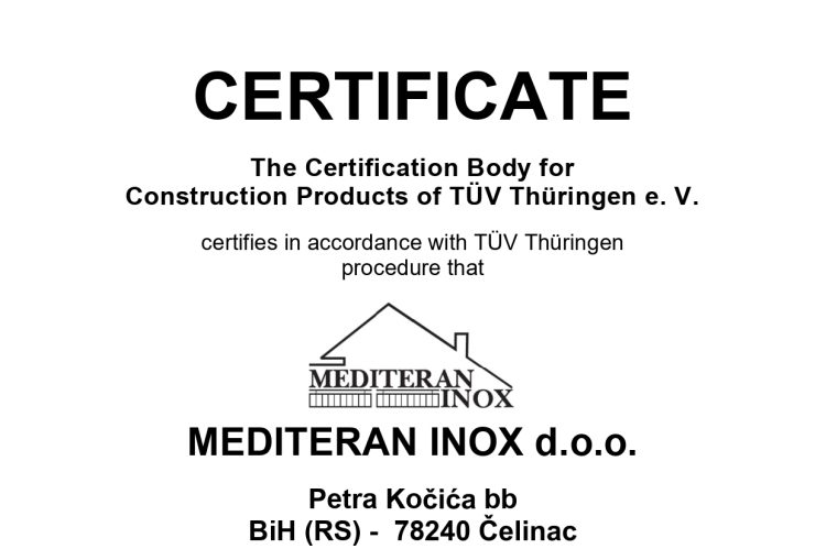 MEDITERAN INOX doo Certificate QS ISO3834 2 page 0001